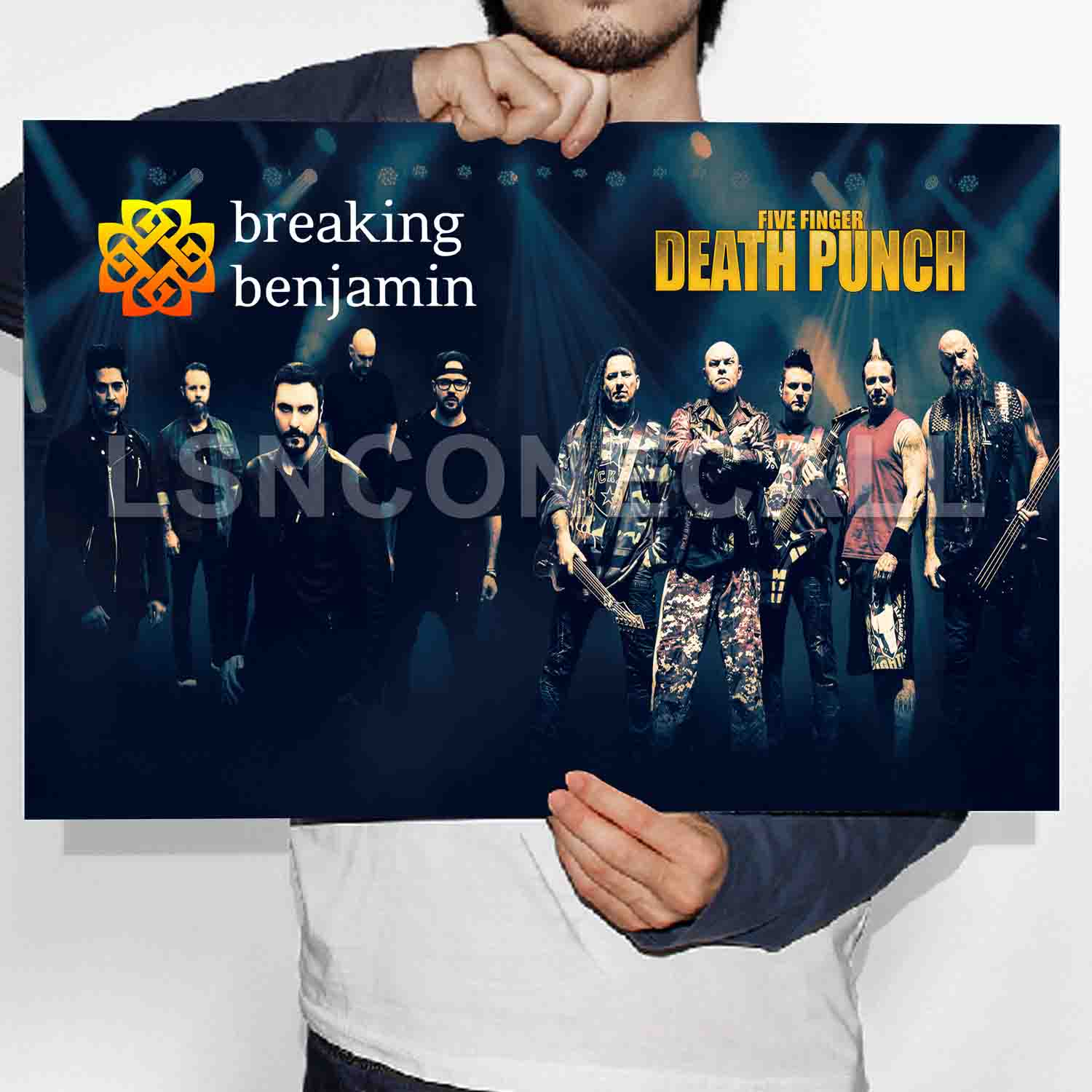 Breaking Benjamin And Five Finger Death Punch Custom Art Poster Print Wall Decor 
