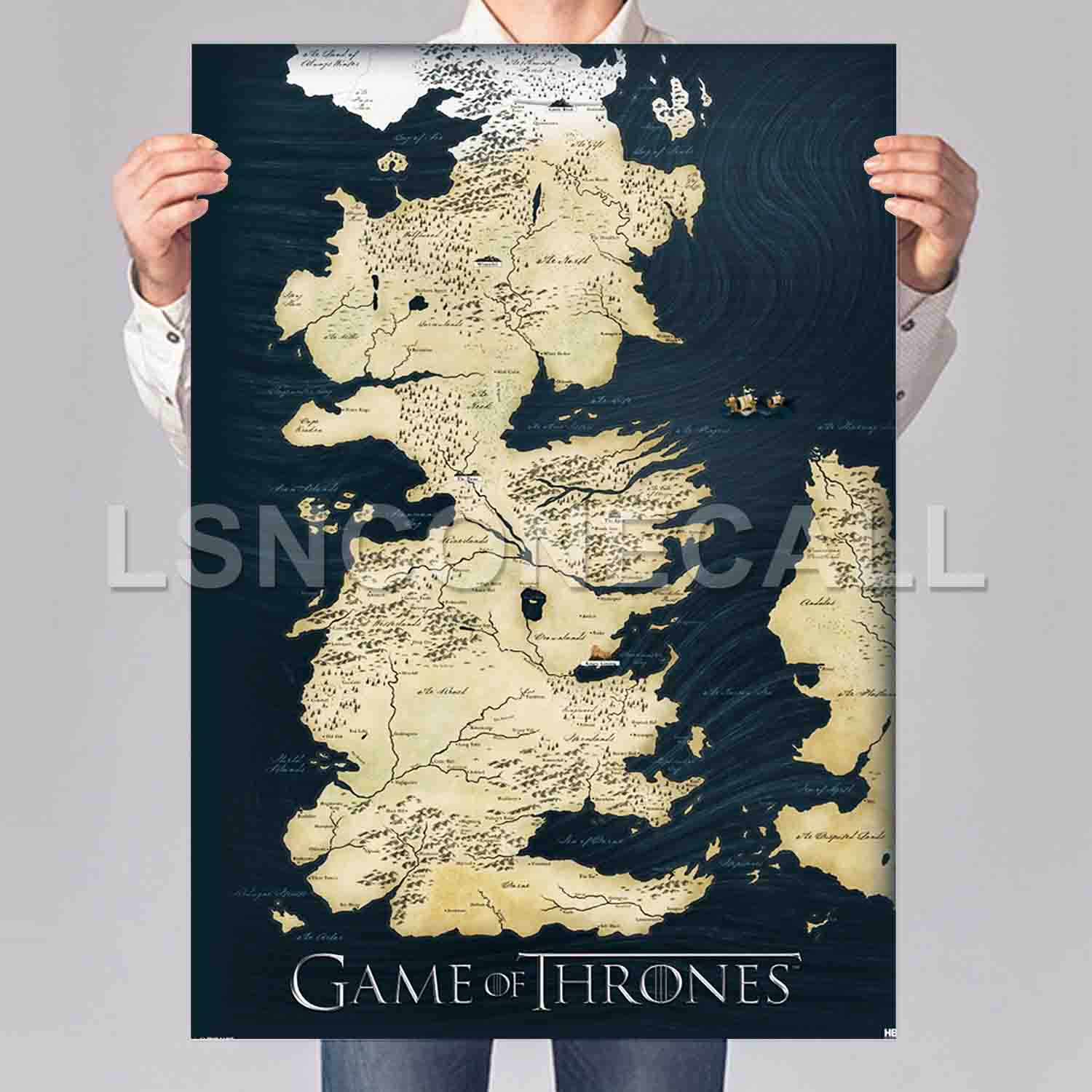 Game Of Thrones Map Poster Print Art Wall Decor Lsnconecall