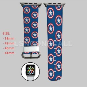 Captain America Shield Logo Pattern Apple Watch Band