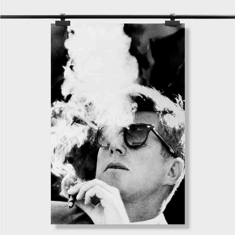 Silk Poster JFK John F Kennedy Smoking Wall Decor Custom 